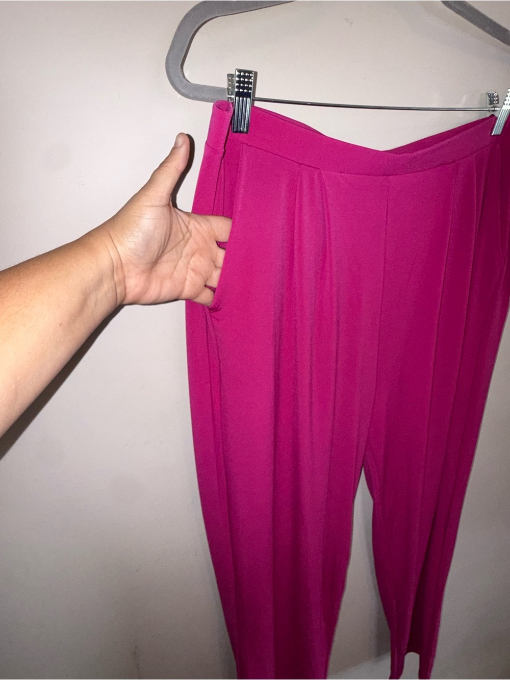 NWT-Zenana Outfitters Bright Magenta Pull-On Straight Leg Pants-Size 1XL,2XL,3XL - Picture 4 of 9